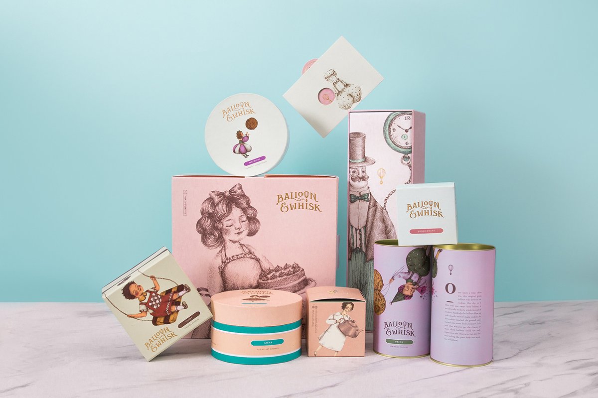 蛋糕店（食品）品牌vi設(shè)計&mdash;Balloon and Whisk 插圖賞析，vi設(shè)計，視覺形象vi設(shè)計，食品vi設(shè)計，包裝設(shè)計，蛋糕店品牌vi設(shè)計，vi品牌策劃，深圳vi設(shè)計，左右格局