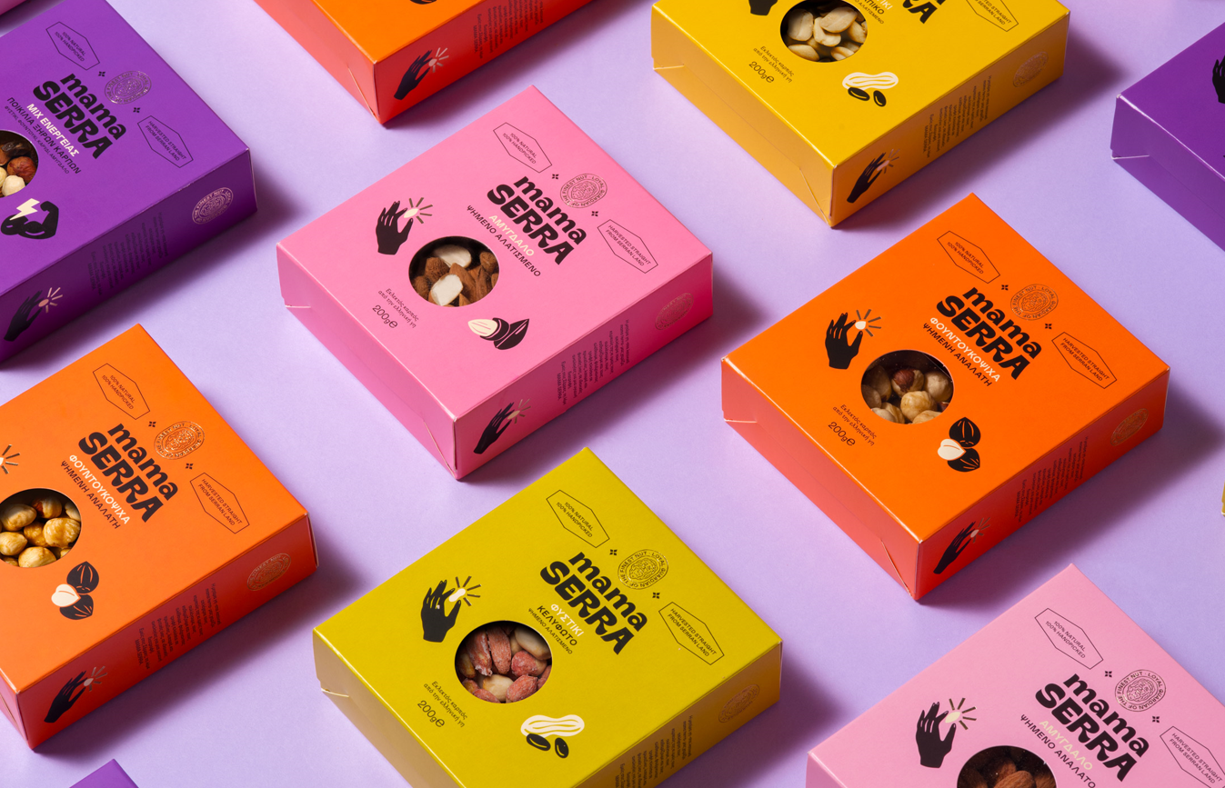 塞拉媽媽品牌堅(jiān)果的明亮包裝 塞拉媽媽品牌堅(jiān)果的明亮包裝