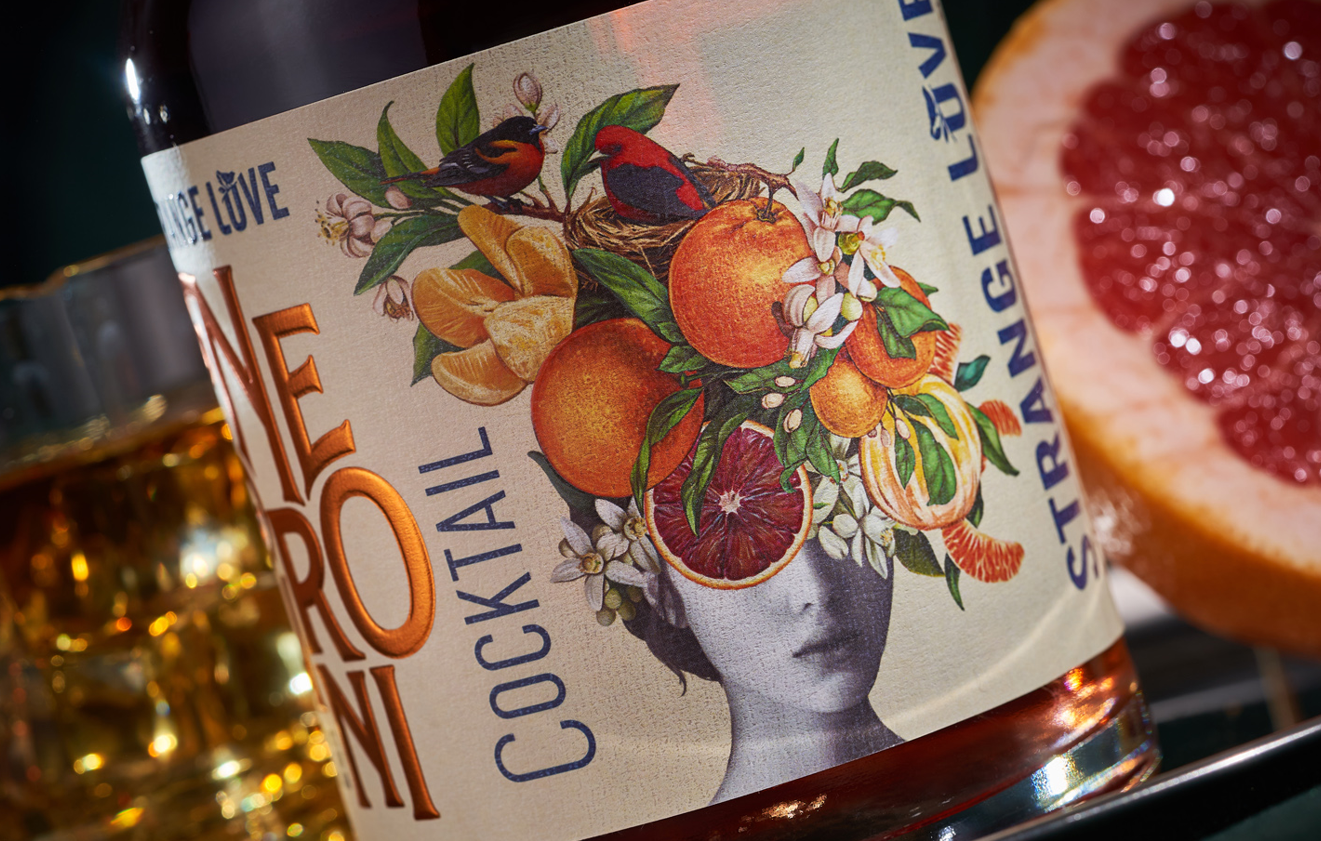 奇怪的盧夫&middot;內(nèi)格羅尼雞尾酒的包裝視覺設(shè)計(jì)