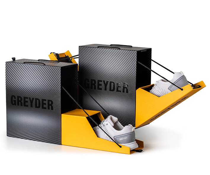 灰度“V設計”鞋盒的產品品牌包裝創(chuàng)新設計